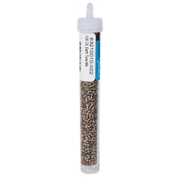John Bead Czech Glass Seed Beads - Earth Tones, Color Lined, 10/0, 22 g Vial back view