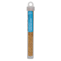 John Bead Czech Glass Seed Beads - Gold, 10/0, 22 g Vial