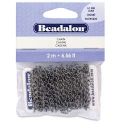 Beadalon Jewelry Chain - Front of Hematite Curb Chain package