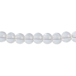 John Bead Earth's Jewels Quartz Beads - Crystal Quartz, Round, 8 mm, 23 beads - out of packaging, close-up