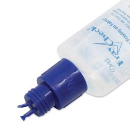 Dritz Fray Check Liquid Seam Sealant - .75 oz Bottle with Fabric Guide Applicator close-up of applicator