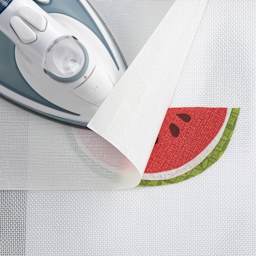 Clover Design Pro Appliqué Mat, ironing watermelon design onto fabric 