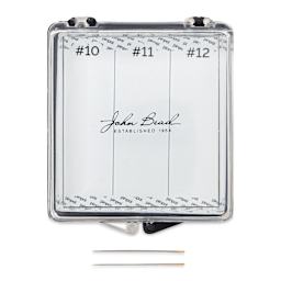 John Bead Pinpal Magnetic Needle Holder, outside of the packaging and two needles