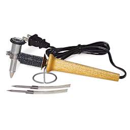 Batik Funnel Pen - Pen shown on stand with accessories