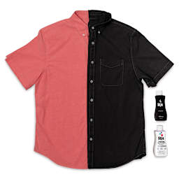 Rit Back to Black Dye Kit - Shirt dyed half black vertically
