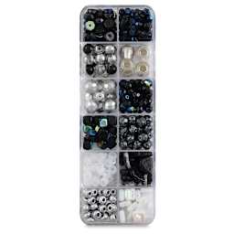 Czech Glass Bead Box Mixes - Components of Dazzling Sidewalk Bead Assortment in compartments