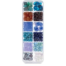John Bead Czech Glass Bead Box Mix - Santorini Coast 2