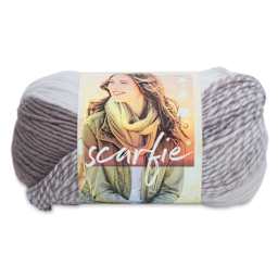 Lion Brand Scarfie Yarn - Cream/Taupe, 312 yds