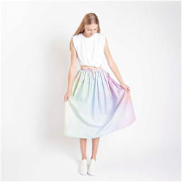 Rico Design Cotton Poplin Fabric - Pink Gradient, 50 cm x 140 cm completed skirt project