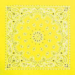 Hav-A-Hank Novelty Bandana - Neon Yellow Paisley, 22" W x 22" L
