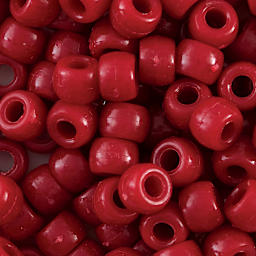 Creativity Street Plastic Pony Beads -  Red, close-up