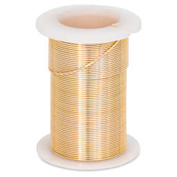 Beadsmith Wire Elements Tarnish-Resistant Wire - Gold, spool in upward position