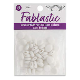 Silicone Cord Lock, White, Round, Package of 48
