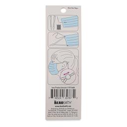 Spandex Cord With Lock, Black, 10 mm Bead, Package of 12, Back Of Package