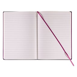 Fabriano Ispira Hard-Cover Notebook - Purple, 5-4/5" x 8-1/4", Lined, open