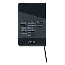 Fabriano EcoQua Plus Stitch-Bound Notebook - Black, 3-1/2" x 5-1/2", Grid, back cover