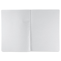 Fabriano Ecoqua Plus Fabric-Bound Notebook - Black, 8-1/4" x 11-7/10", Lined, open
