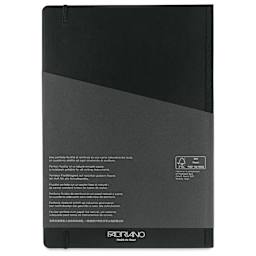 Fabriano Ecoqua Plus Fabric-Bound Notebook - Black, 8-1/4" x 11-7/10", Lined, back cover