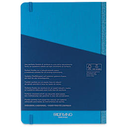 Fabriano Ecoqua Plus Fabric-Bound Notebook - Turquoise, 5-4/5" x 8-1/4", Dot Grid, back cover