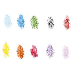 Ooly Left Right Ergonomic Crayons - Swatches of 10 colors
