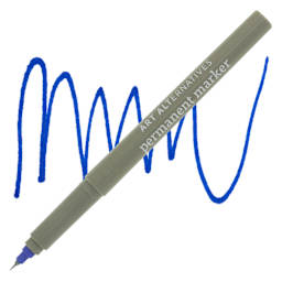 Art Alternatives Permanent Extra Fine Marker - Blue Marker and Swatch