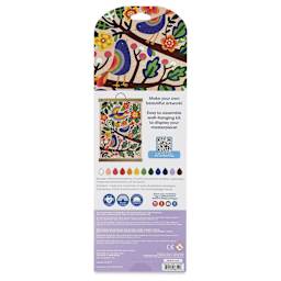 Ooly Paintology Paint-By-Number Canvas Kit - Blue Birds, back of packaging