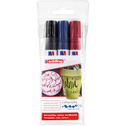 1455 Calligraphy Marker Set 3-Marker Set - Black, Blue & Red