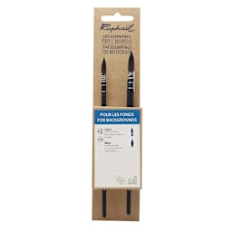 Raphael Essentials Acrylic & Watercolor Brush Set, Watercolor, 2-Brush Set, For Backgrounds, SoftAqua Mop 3/0 & 0