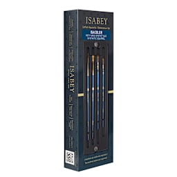 Isabey Isacolor Brush Set, Mop Size 4/0 & 00, Round Size 2, Wash Size 2
