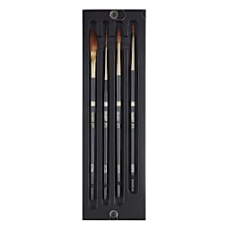Isabey Isagold Watercolor Brush Set of 4, Round, Liner & Dagger Brushes