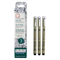 Zentangle Set 3-Pen Set - Black - Peggable