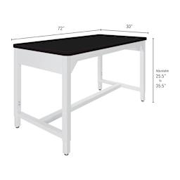 Diversified Spaces Fab-Lab Workbench - High Pressure Laminate Top, 72" x 30" - dimensions