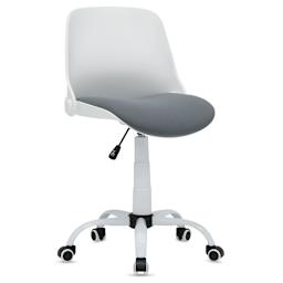 Studio Designs Folding Back Modern Swivel Office Task Chair - Angled view of White and Gray Chair