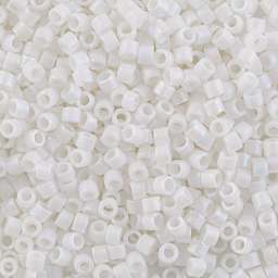 John Bead Miyuki Delica Glass Beads - White, Matte (Close-up of beads)