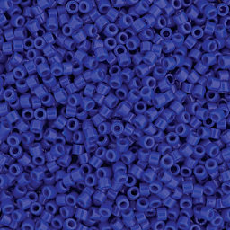 John Bead Miyuki Delica Glass Beads- Cobalt Blue, Glossy (Close-up of beads)