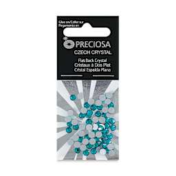 John Bead Preciosa Flat Back Crystals - Blue Zircon, Pkg of 72