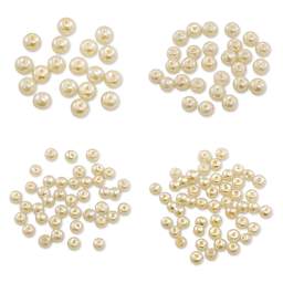 Craft Medley Pearl Glass Beads - Ivory, Assorted Sizes