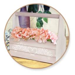 Craft Medley Unfinished Wood Toolbox - 7-1/2" L x 3-2/5" W x 6-1/2" H - finished toolbox floral decoration