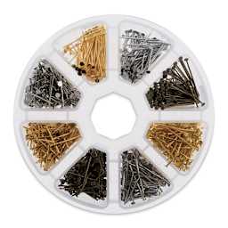 John Bead Jewelry Finding Set - Head Pins, Assorted Colors, Package of 1030