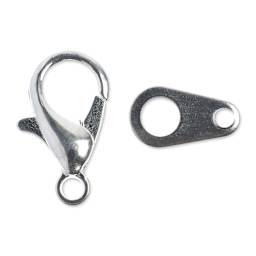 John Bead Must Have Findings Lobster Clasps - Pkg of 10, Silver, 12 mm (Close-up of lobster clasp)