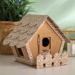 Cricut Chipboard - Finished and decorated Chipboard Bird House