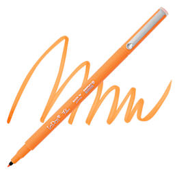 Marvy Uchida LePen Flex Marker - Fluorescent Orange, swatch and marker