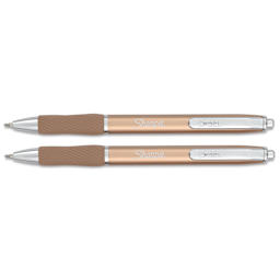Sharpie Metal Barrel S-Gel Pens - Champagne, Pkg of 2, 0.7 mm, pens laid out