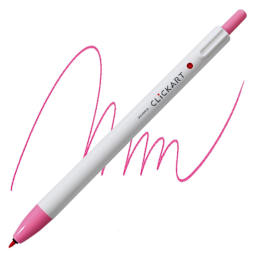 Zebra ClickArt Retractable Marker - Pink marker and swatch
