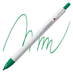 Zebra ClickArt Retractable Marker - Green marker and swatch