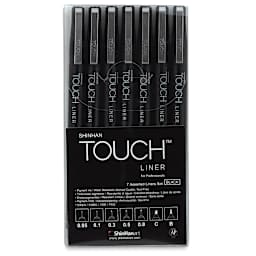 Shinhan Touch Liner Pens - Black, Set of 7