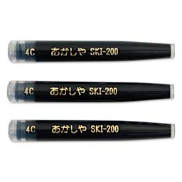 Aitoh Fountain Brush Pen Ink Refills - Black, Pkg of 3, laid  out