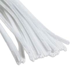 Cousin DIY Chenille Stems - White close up to show texture