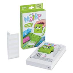 Colop DIY Marky Textile Stamp Set - Green contents with packaging
