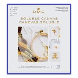 DMC Soluble Canvas - White, 8" x 8-1/2", Pkg of 14, packaging